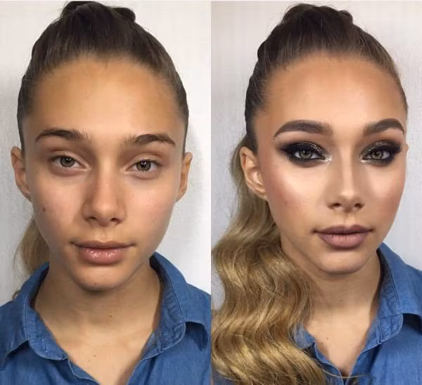 Trước và sau khi trang điểm: Khó để tin hai người trong cùng bức ảnh là một