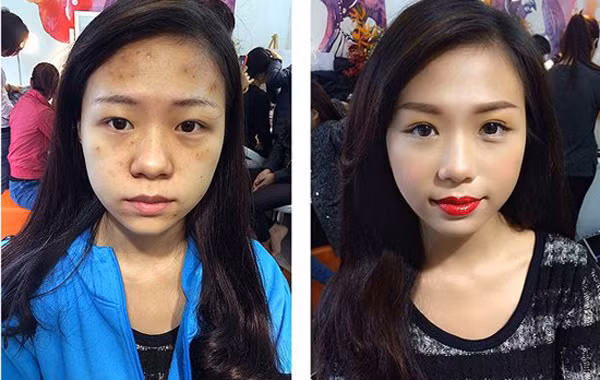 Trước và sau khi trang điểm: Khó để tin hai người trong cùng bức ảnh là một