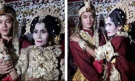 Đôi vợ chồng lệch tuổi tiến tới hôn nhân bất chấp dư luận. Đôi vợ chồng lệch tuổi tiến tới hôn nhân bất chấp dư luận. Ảnh: Indowarta.