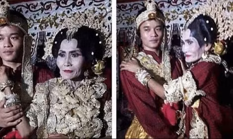 Đôi vợ chồng lệch tuổi tiến tới hôn nhân bất chấp dư luận. Ảnh: Indowarta.