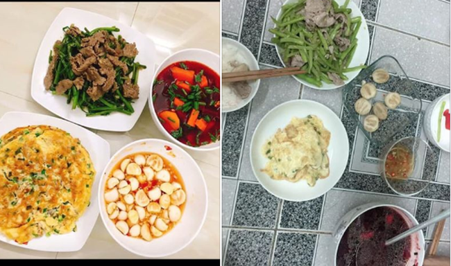 Cười ngất mâm cơm của cô nàng học làm gái đảm theo công thức trên mạng 