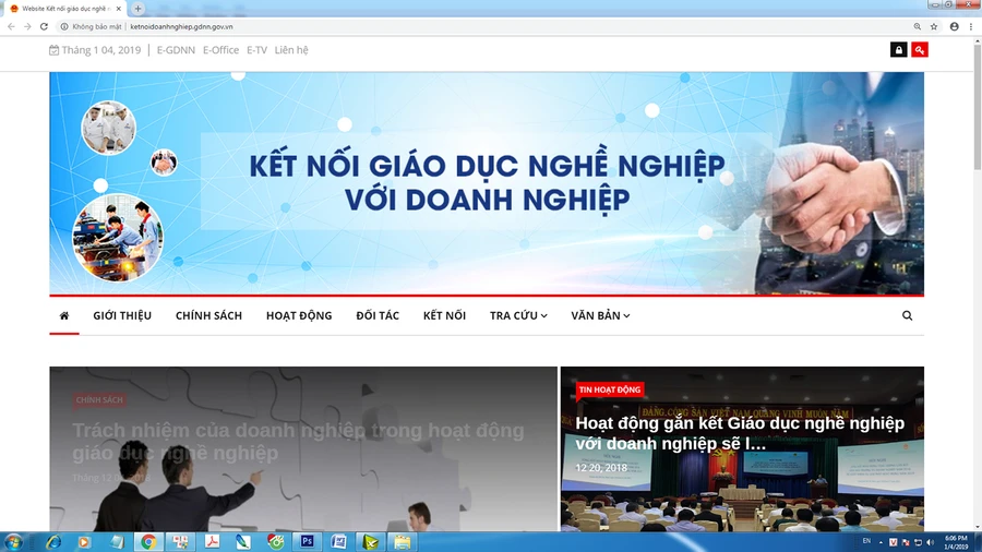 Website kết nối giáo dục nghề nghiệp với DN.