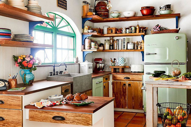 Những căn bếp đẹp hút hồn với kệ gỗ tự nhiên phong cách Rustic - Ảnh 4.