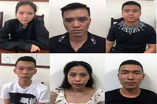 Các đối tượng bị cơ quan công an bắt giữ
