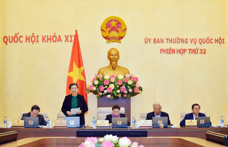 Phó Chủ tịch thường trực Quốc hội Tòng Thị Phóng phát biểu tại phiên thảo luận. Ảnh: Quang Khánh