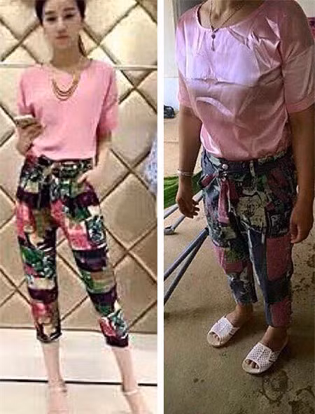 Bộ quần áo nhăn nhúm khiến cô gái khóc thét.