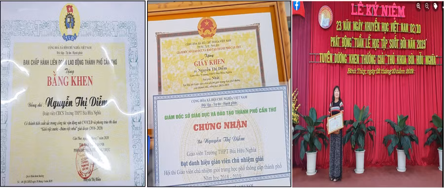 Một số thành tích tiêu biểu cô Nguyễn Thị Diễm.