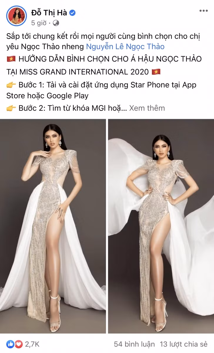 Hoa hậu Đỗ Hà chia sẻ trên trang cá nhân