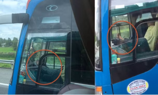 Tài xế lái xe bằng chân trên cao tốc Trung Lương - TPHCM bị phạt 7,5 triệu đồng và tước GPLX 3 tháng