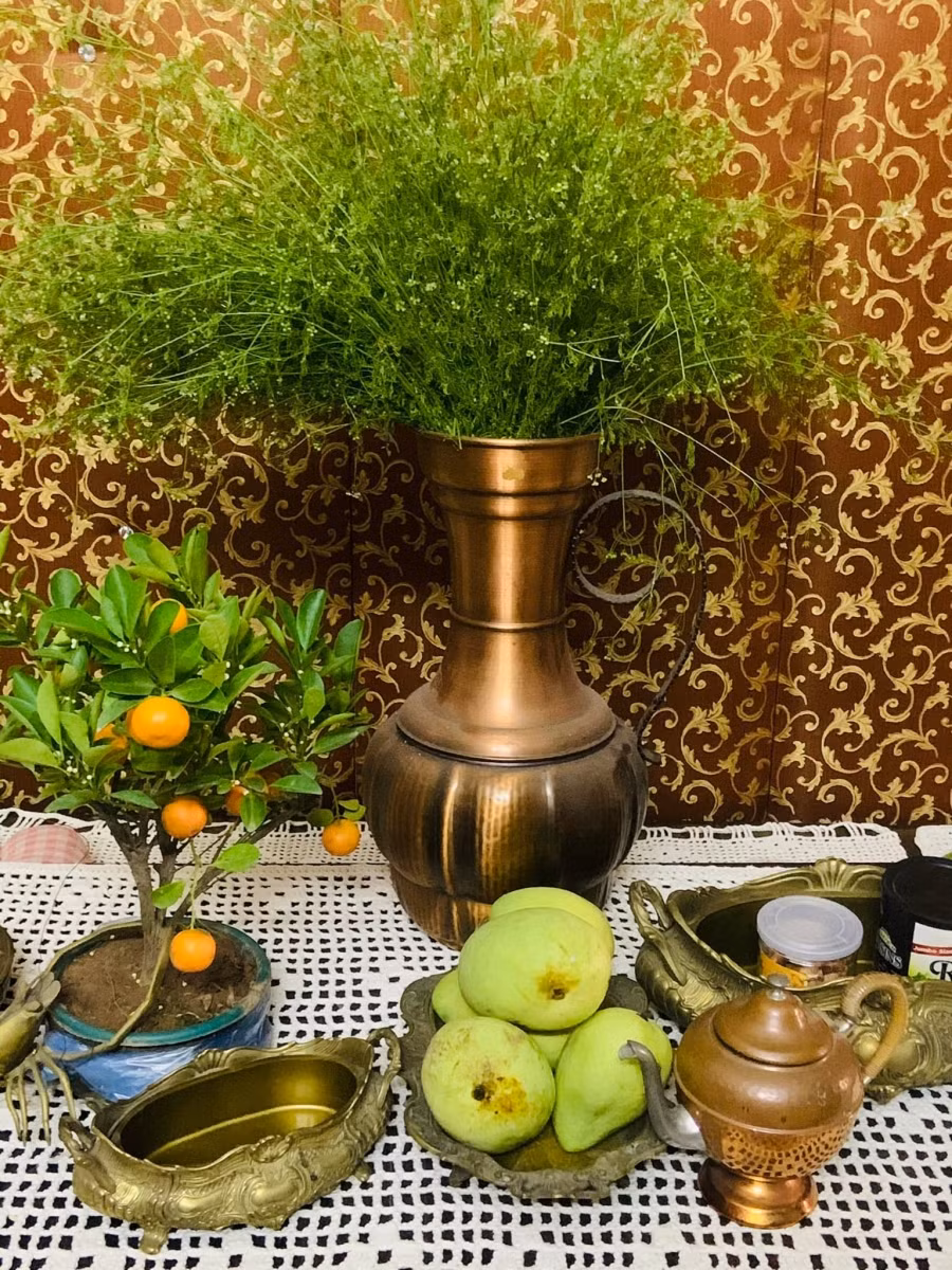 Mùi già còn được cắm thay hoa rất đẹp.