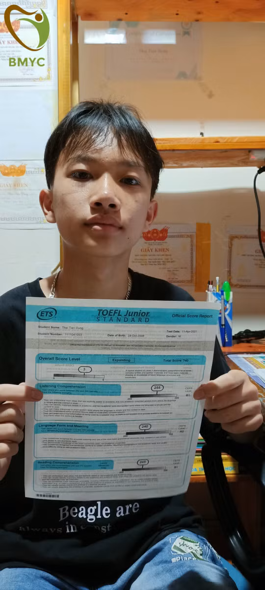 Thái Tiến Dũng thi TOEIC đạt 740 điểm