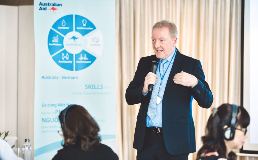 Chuyên gia Martin Hayden từng đảm nhận các vị trí: Giám đốc phụ trách giảng dạy và học tập của trường; Chủ tịch Hội đồng Đào tạo; Trưởng khoa Giáo dục. GS Hayden đã xuất bản nhiều sách và bài báo về các vấn đề liên quan đến chính sách GD ĐH ở Australia và Đông Nam Á. Ảnh do Aus4Skill cung cấp