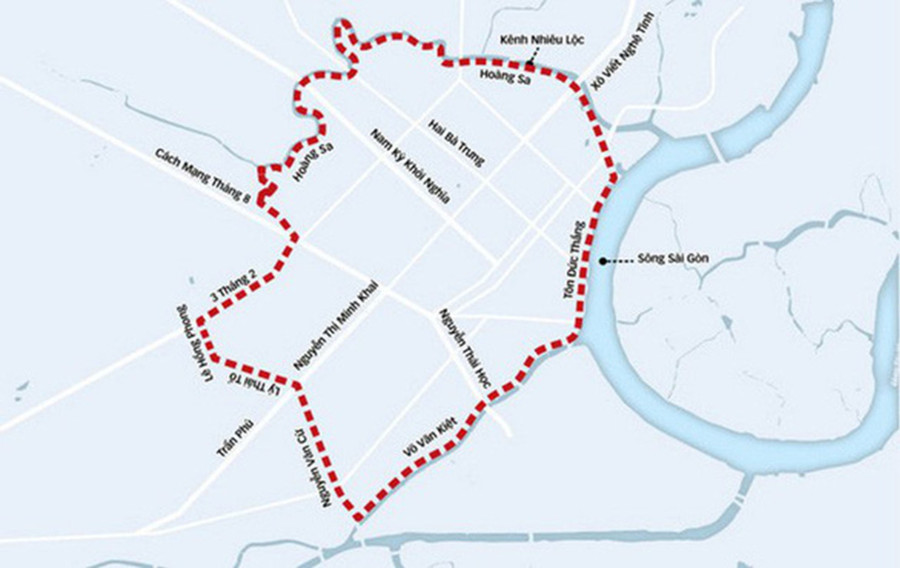 Sơ đồ vành đai thu phí khi ô tô đi vào khu vực trung tâm. Ảnh TTO Sơ đồ vành đai thu phí khi ô tô đi vào khu vực trung tâm. Ảnh TTO