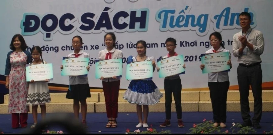 “Ngày hội đọc sách tiếng Anh” nằm trong chuỗi các hoạt động tiếng Anh năm 2019 dành cho HS tiểu học. Ảnh: Thanh Tuấn