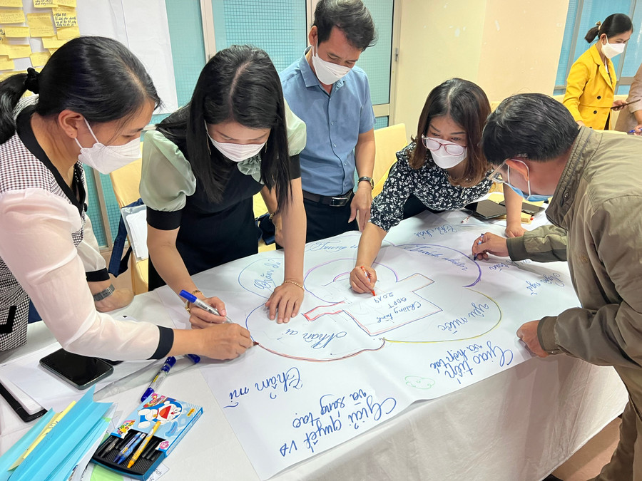 Cán bộ quản lý và giáo viên tỉnh Quảng Trị tham gia các buổi tập huấn về Học thông qua Chơi.