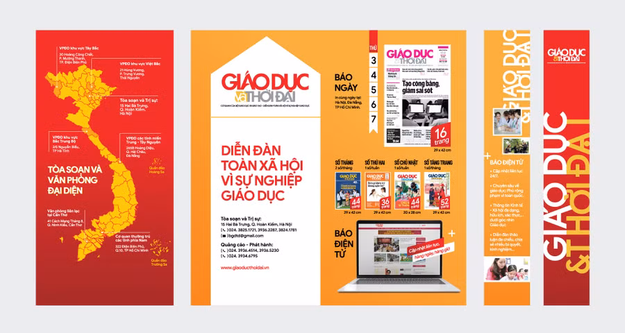 Thiết kế được trưng bày tại Hội báo của Báo Giáo dục và Thời đại.