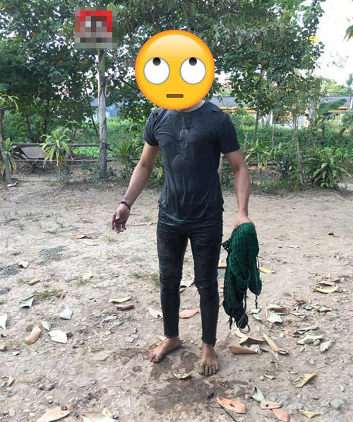 Mắc võng trên ao tránh nóng, thanh niên ướt từ đầu đến chân ảnh 4 Không còn lo sợ nắng nóng nữa.
