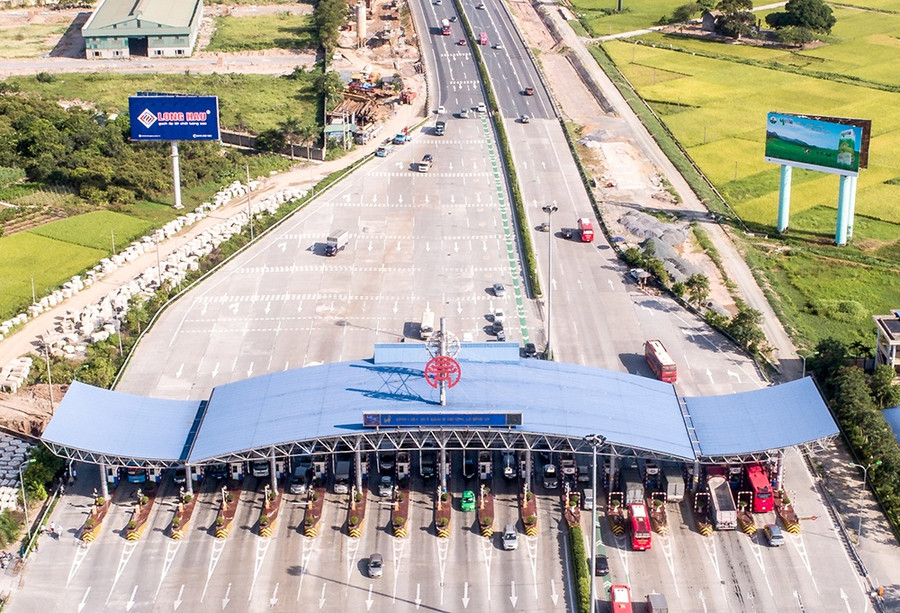 Trạm thu phí Pháp Vân - Cầu Giẽ. Ảnh minh họa: Khánh Linh.