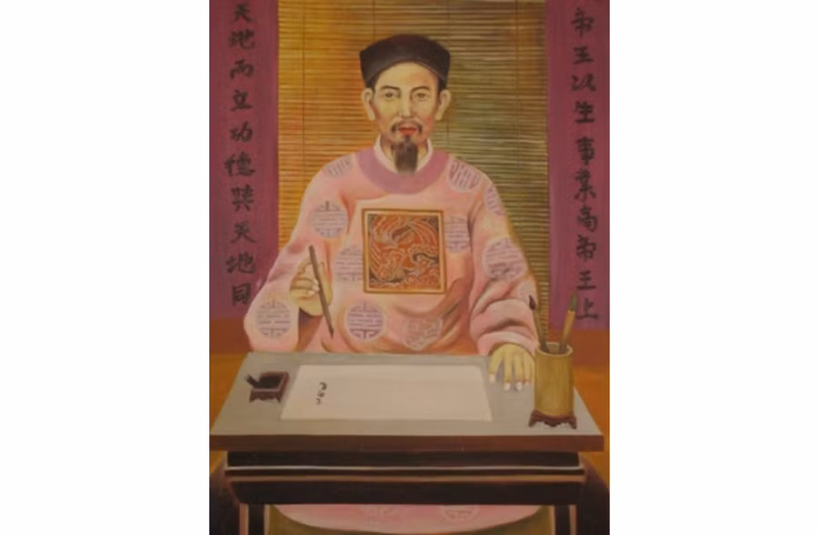 Bức vẽ chân dung danh nhân Chu Văn An