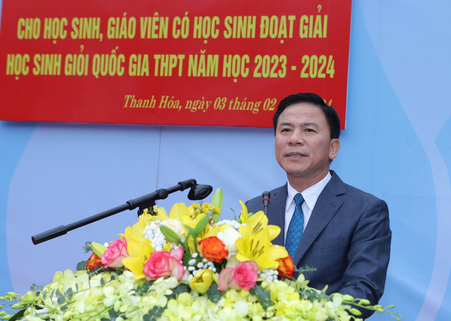 Bí thư Tỉnh uỷ Đỗ Trọng Hưng phát biểu tại buổi lễ. Bí thư Tỉnh uỷ Đỗ Trọng Hưng phát biểu tại buổi lễ.