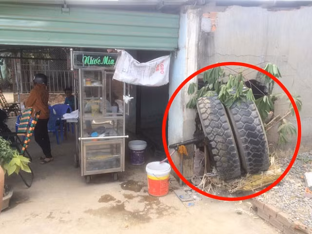 Tai nạn hy hữu: Xe tải đang chạy thì rụng bánh, văng sang bên đường đâm thủng tường nhà dân - Hình 4