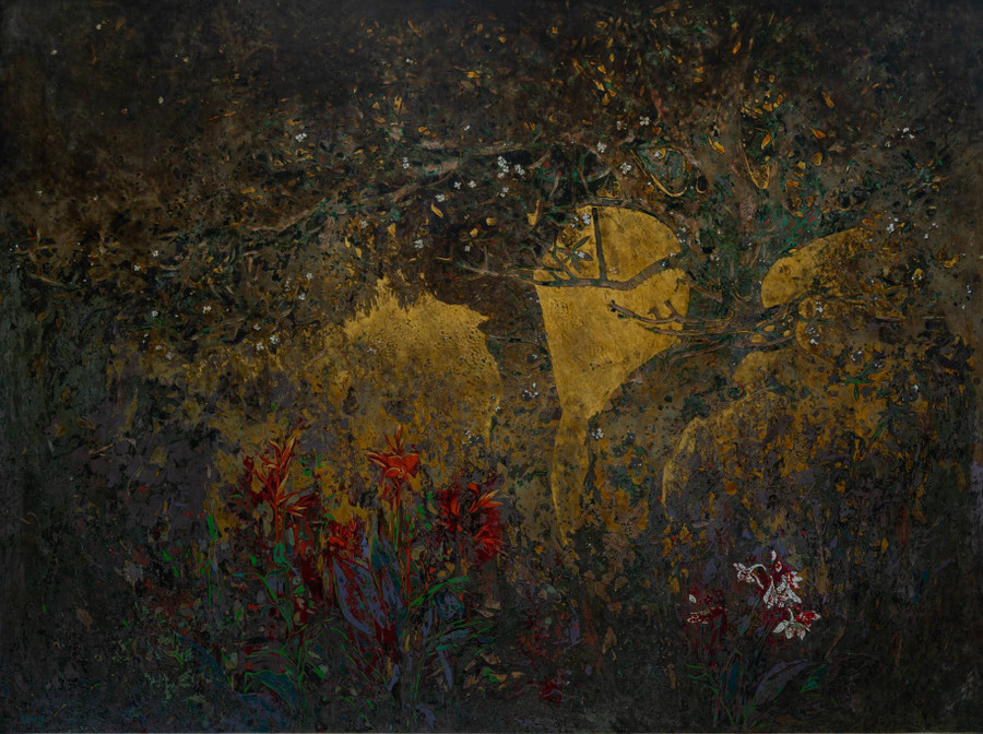 "Trong vườn' tập hợp những bức vẽ sơn mài đầy thơ mộng của hoạ sĩ trẻ. "Trong vườn' tập hợp những bức vẽ sơn mài đầy thơ mộng của hoạ sĩ trẻ.