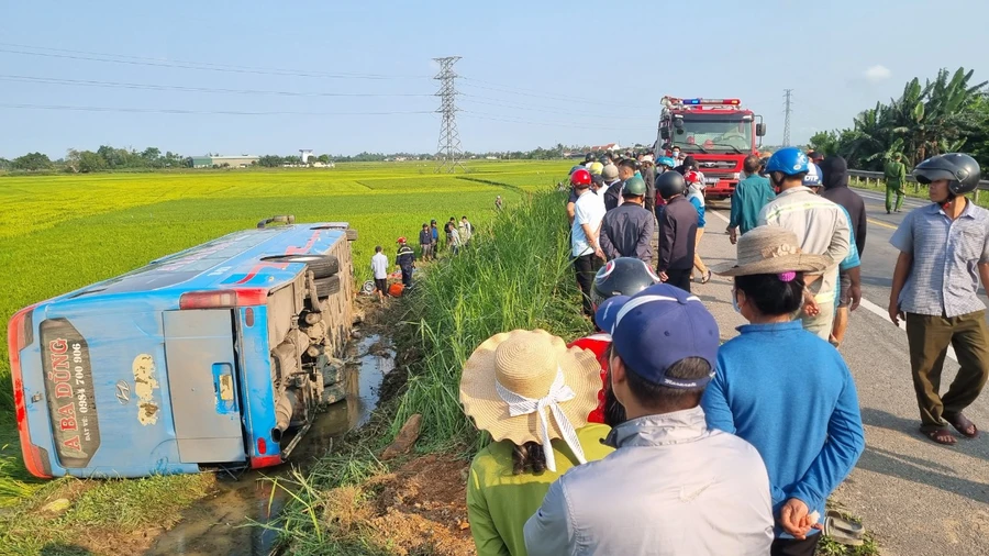 Hiện trường vụ tai nạn giao thông.