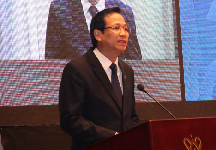 Ông Đào Ngọc Dung Bộ trưởng Bộ Lao động – Thương binh và Xã hội phát biểu tại phiên khai mạc