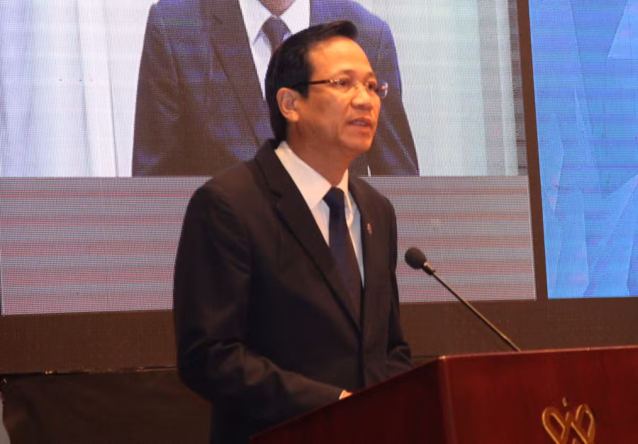 Ông Đào Ngọc Dung Bộ trưởng Bộ Lao động – Thương binh và Xã hội phát biểu tại phiên khai mạc