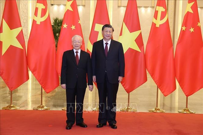 Tổng Bí thư Nguyễn Phú Trọng và Tổng Bí thư, Chủ tịch nước Trung Quốc Tập Cận Bình chụp ảnh chung. Ảnh: Trí Dũng/TTXVN Tổng Bí thư Nguyễn Phú Trọng và Tổng Bí thư, Chủ tịch nước Trung Quốc Tập Cận Bình chụp ảnh chung. Ảnh: Trí Dũng/TTXVN