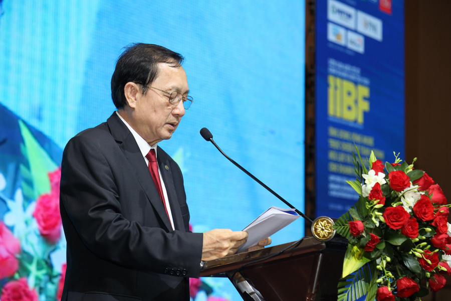 Ông Huỳnh Thành Đạt - Bộ trưởng Bộ Khoa học và Công nghệ phát biểu tại diễn đàn.