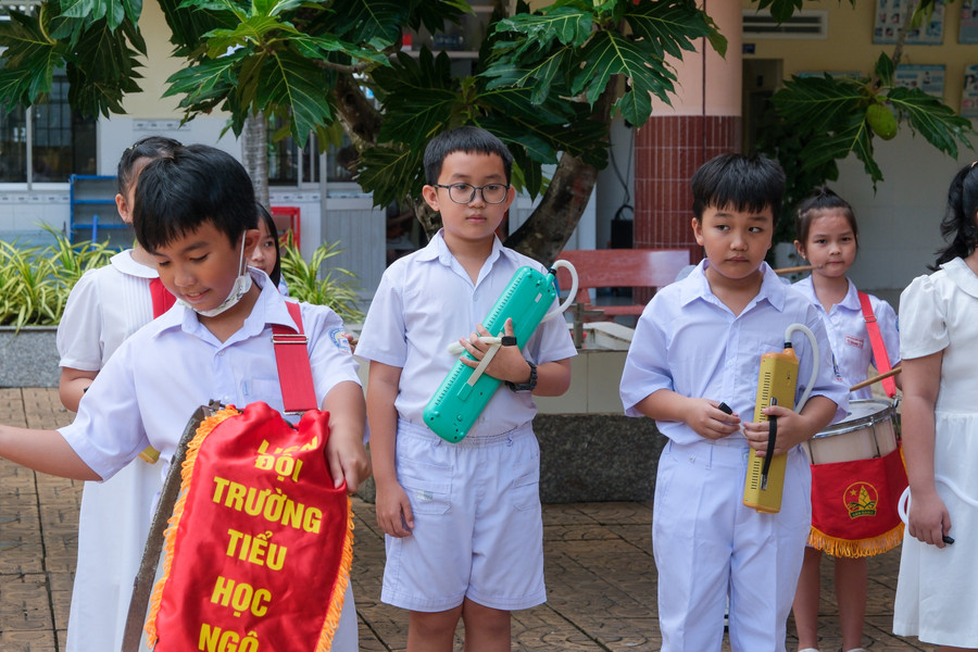 Học trò trường Ngô Quyền tất bật tập luyện cho khai giảng năm học mới. Học trò trường Ngô Quyền tất bật tập luyện cho khai giảng năm học mới.