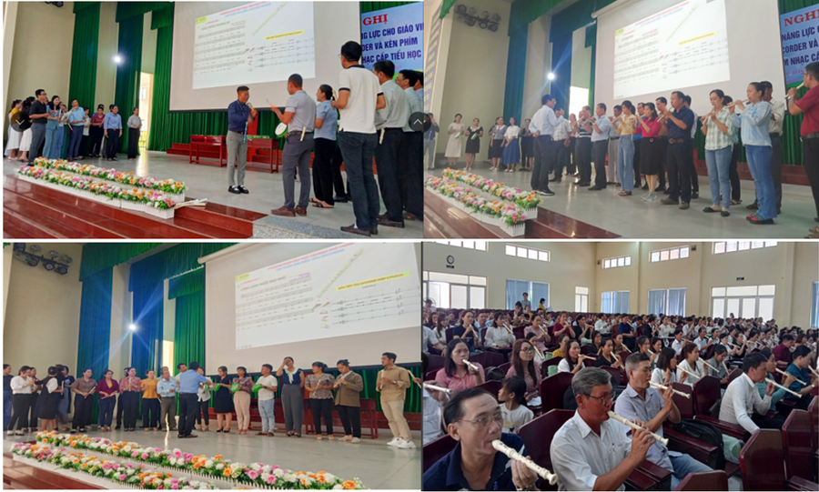 Giáo viên tham thực hành.