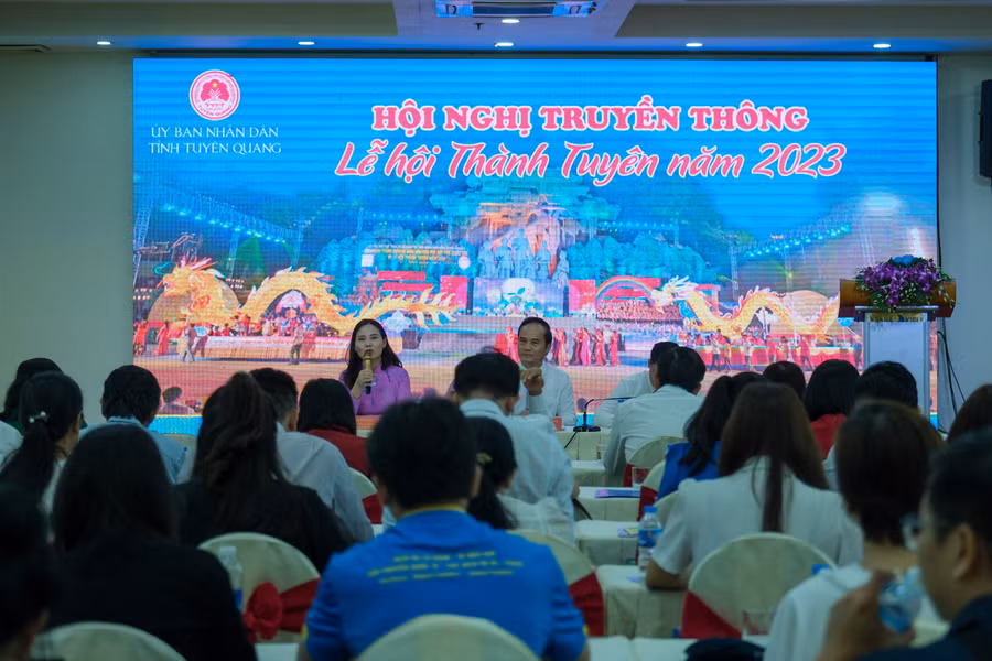 Quang cảnh hội nghị truyền thông “Lễ hội thành Tuyên năm 2023”.