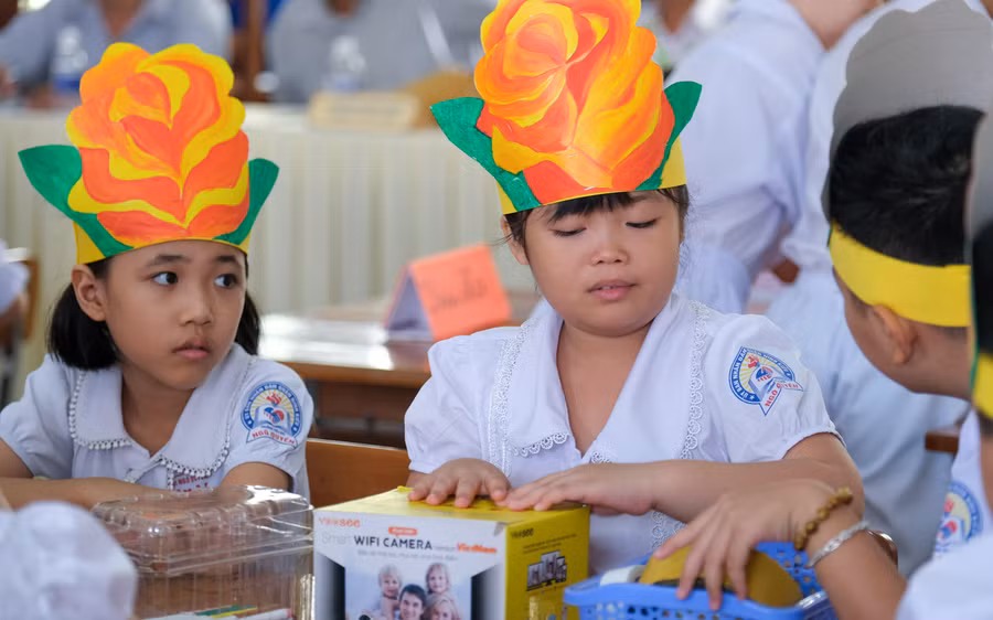 Học sinh hào hứng với các tiết học lồng ghép giáo dục STEM.