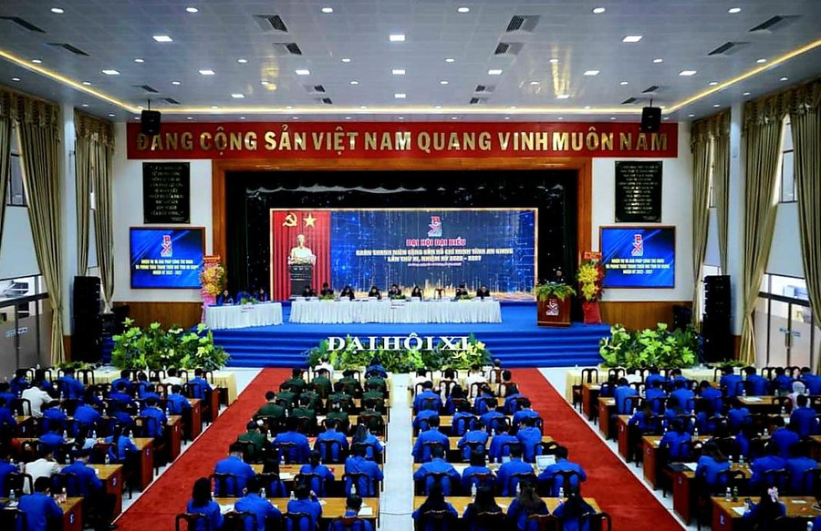 Quang cảnh Đại hội đại biểu Đoàn TNCS Hồ Chí Minh tỉnh An Giang khóa XI, nhiệm kỳ 2022 – 2027.