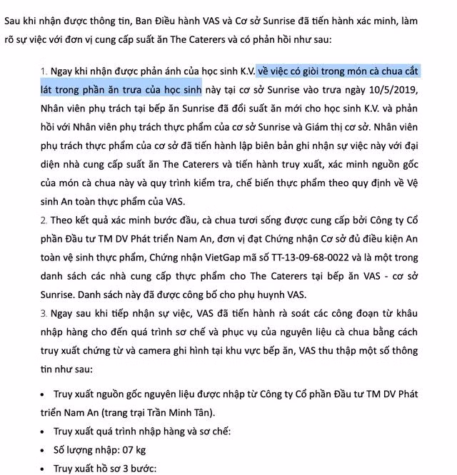 Bữa ăn của học sinh trường quốc tế có giòi? - 2