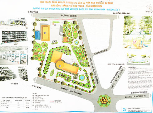 Quy hoạch 3 khu đất (bao gồm trường Lê Quý Đôn, Nhà thiếu nhi và trung tâm hướng nghiệp tỉnh Khánh Hòa) để xây dựng bãi đỗ xe và công viên, khu vui chơi.