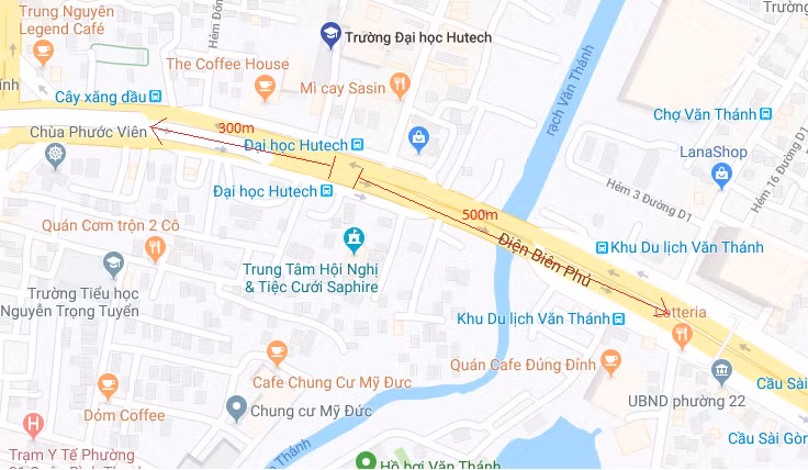 Khoảng cách gần nhất đến phần đường dành cho người đi bộ tại khu vực này