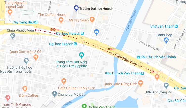 Khoảng cách gần nhất đến phần đường dành cho người đi bộ tại khu vực này