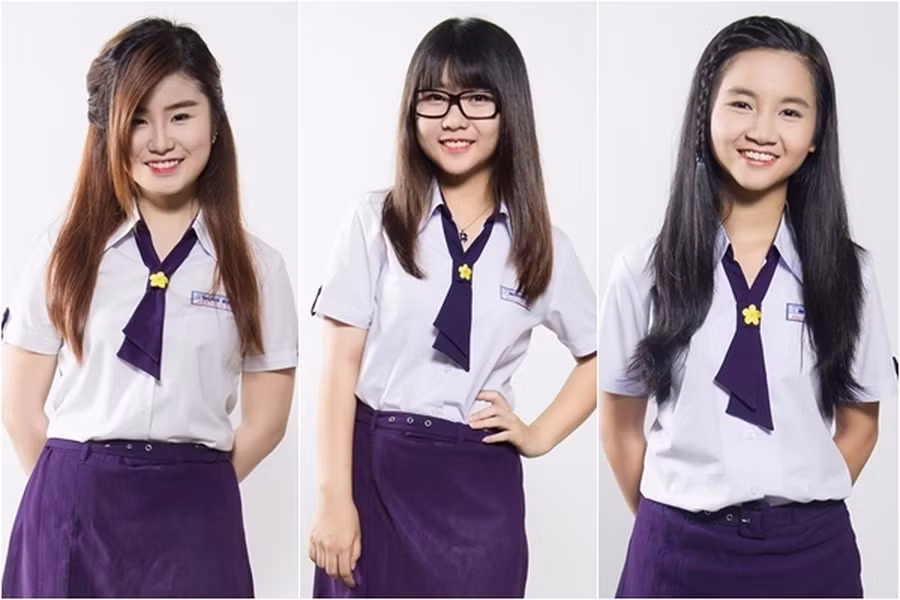 Hay màu tím mộng mơ của đồng phục học sinh trường THPT Nguyễn Thị Minh Khai...
