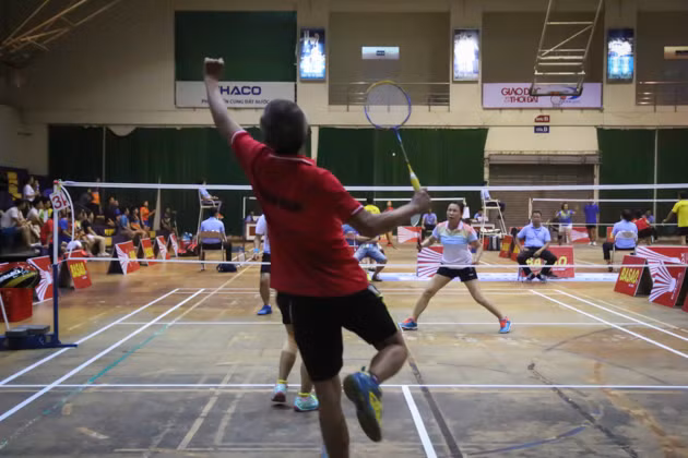 Một pha bật cao đánh cầu đẹp mắt của VĐV đến từ đoàn Sở GD&ĐT tỉnh Điện Biên