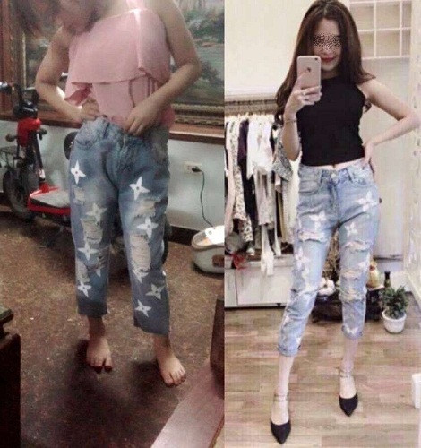 Hình minh họa khác xa thực tế. tham-hoa-thoi-trang-khi-mua-hang-qua-mang