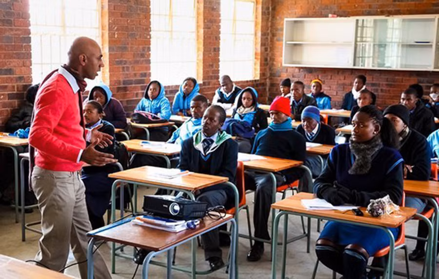 Một tiết học tại trường phổ thông ở thành phố Johannesburg