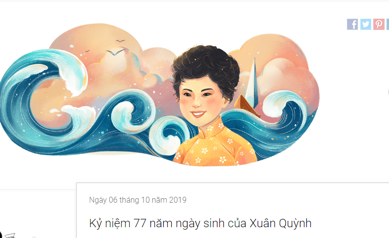 Xuân Quỳnh trở thành nữ thi sĩ đầu tiên Việt Nam được Google vinh danh cùng "Sóng", "Thuyền và biển"... 