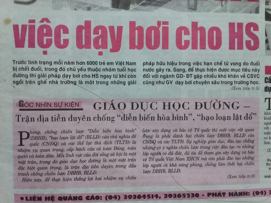 Trang báo có bài cộng tác của tác giả