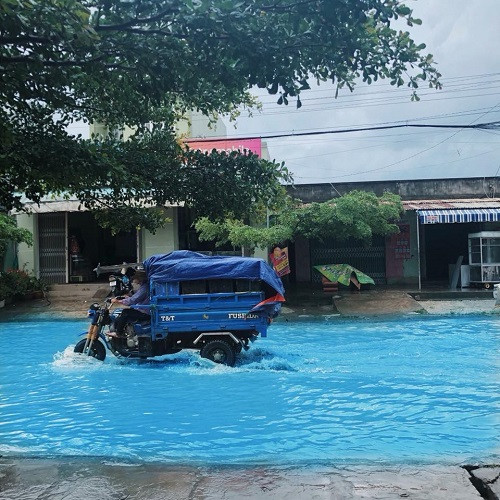 Khi con đường bỗng hóa sông xanh. Khi con đường bỗng hóa sông xanh.