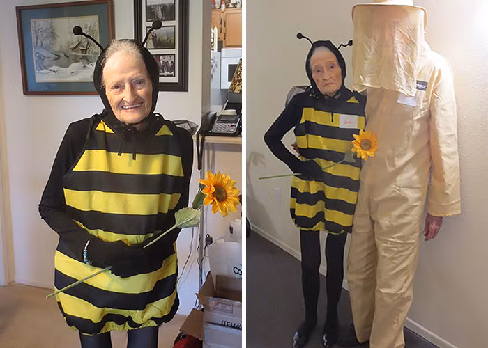 An 88 Year Old Woman And Her 92 Year Old Husband Attend A Halloween Party