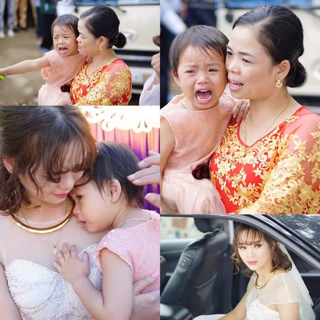 Em gái nhỏ khóc đỏ mắt vì không muốn xa chị khiến nhiều người xúc động.