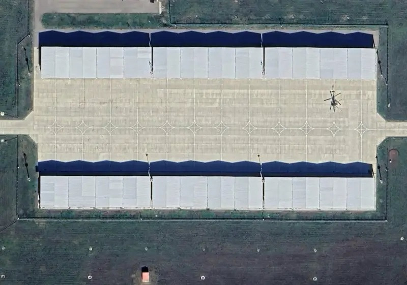 Mái vòm bằng tôn bảo vệ máy bay trực thăng trước UAV Mái vòm bằng tôn bảo vệ máy bay trực thăng trước UAV
